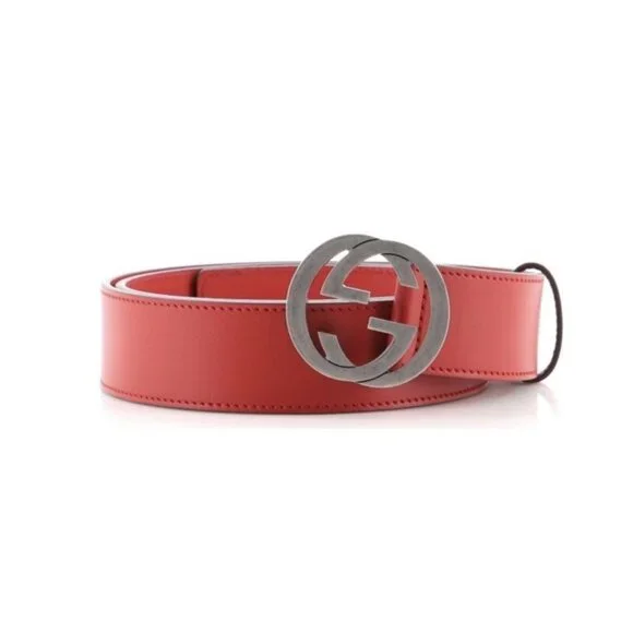 NWT Gucci Celeria Interlocking G Red Leather Belt - size 90 Cm 36 In GG Logo